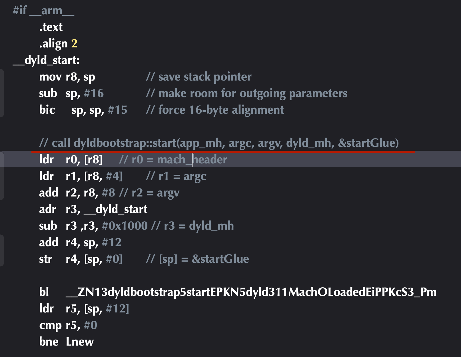 call dyldbootstrap::start
