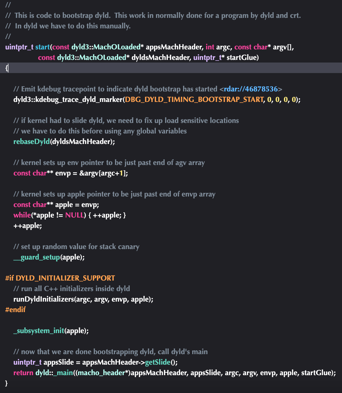 dyldbootstrap::start